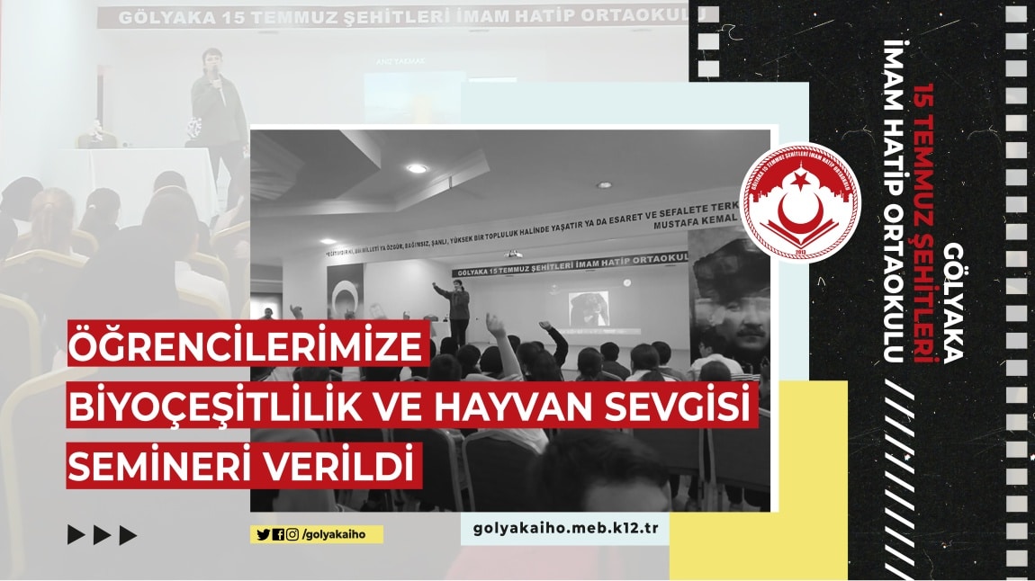 ÖĞRENCİLERİMİZE BİYOÇEŞİTLİLİK VE HAYVAN SEVGİSİ SEMİNERİ VERİLDİ